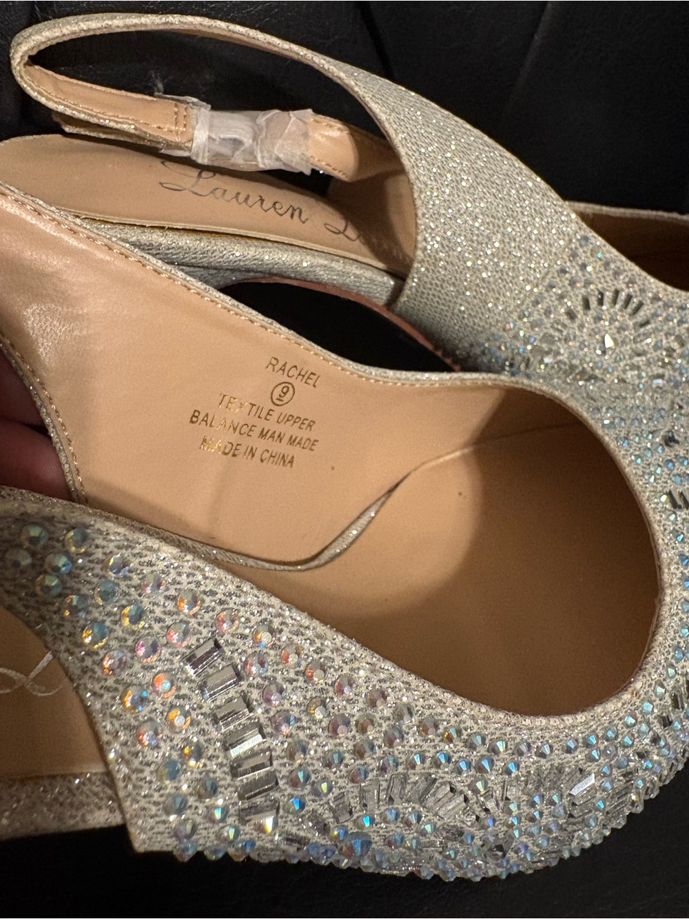 Lauren Lorraine Silver Crystal Slingback Pumps - Picture 4 of 5